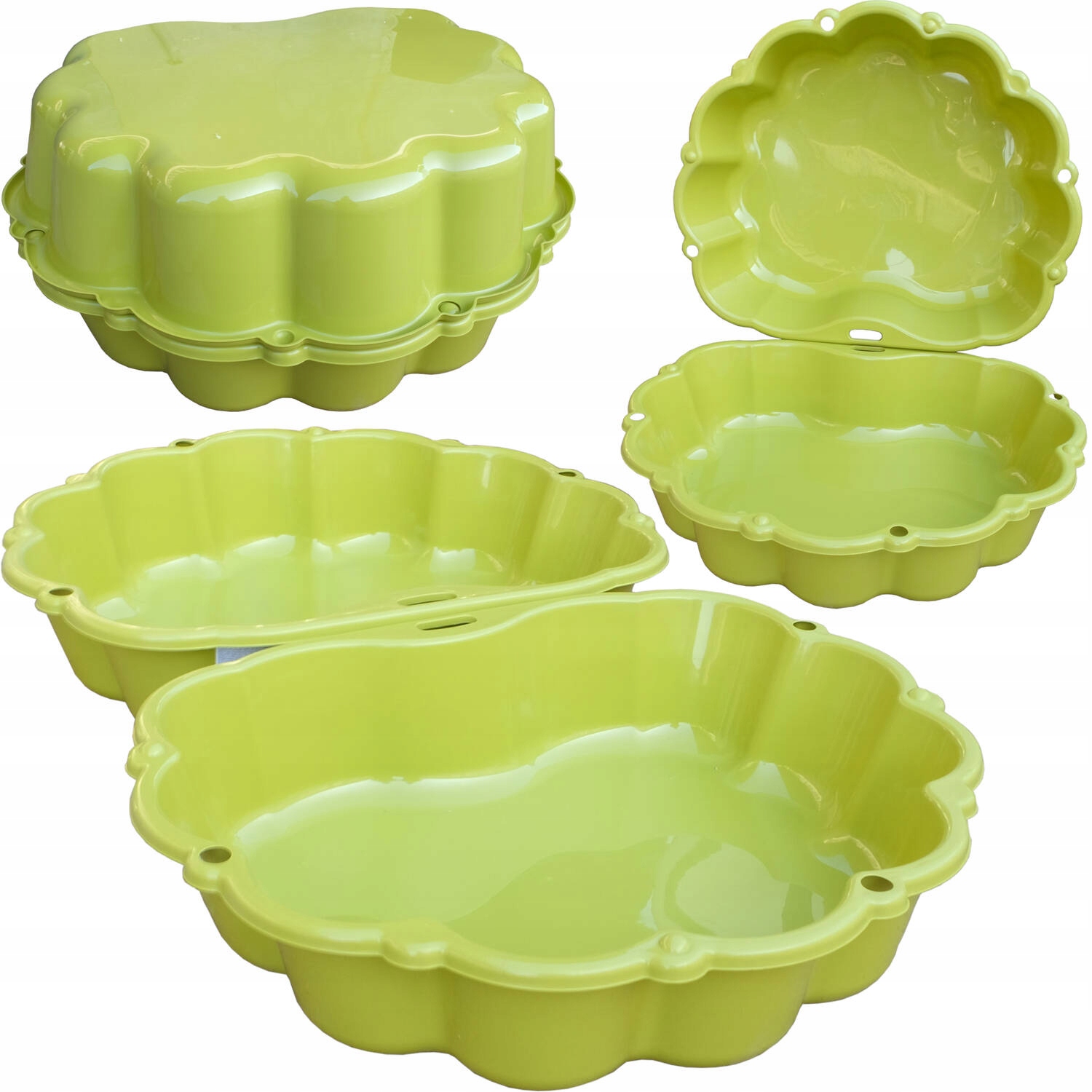Zelené plastové pieskovisko s krytom 156x95 cm Mochtoys